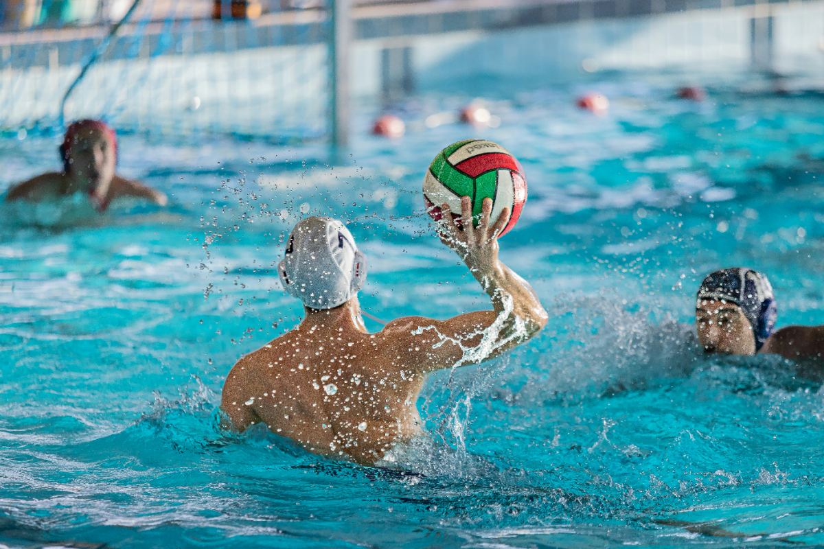 Water polo player shooting
